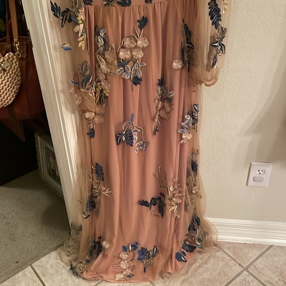 Too Tang long embroidered evening gown, size small - Picture 2 of 4
